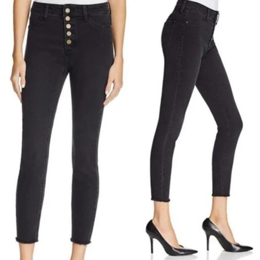 NWT SIZE 28 Anthropologie Black Cropped Ankle Jeans High-Waisted
