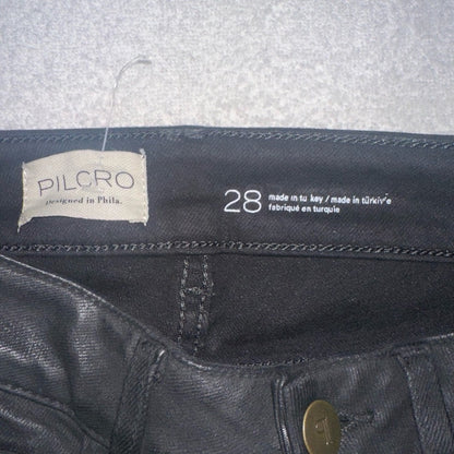 NWT SIZE 28 Anthropologie Black Cropped Ankle Jeans High-Waisted
