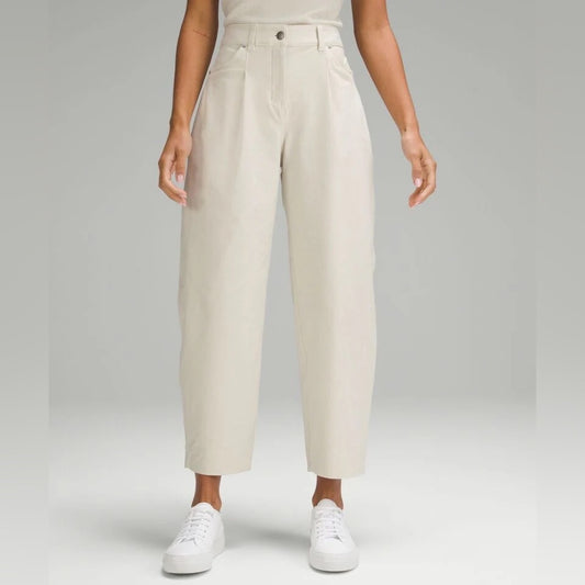 NWOT SIZE 34 Lululemon Athletica Cream Trousers Relaxed Fit