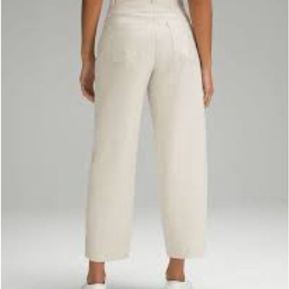 NWOT SIZE 34 Lululemon Athletica Cream Trousers Relaxed Fit