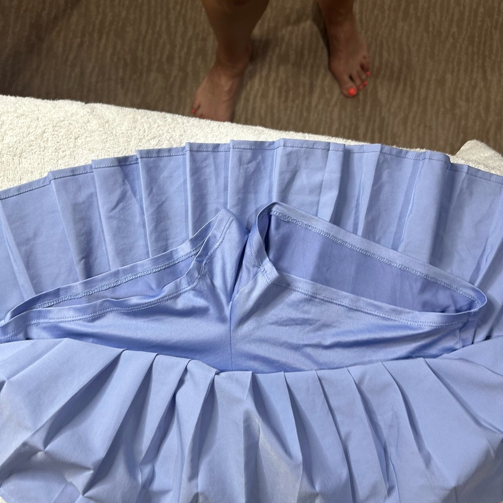 SIZE L Rue21 Blue Pleated Skater Skirt