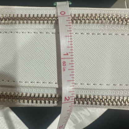 NEW Valentina Gold and White Crossbody Bag with V-Shaped Embellishment