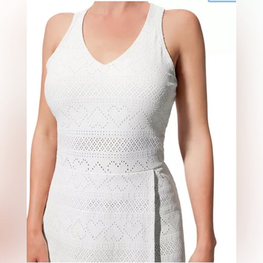 NWT SIZE M EleVen by Venus Williams White Asymmetrical Wrap Bodycon Dress