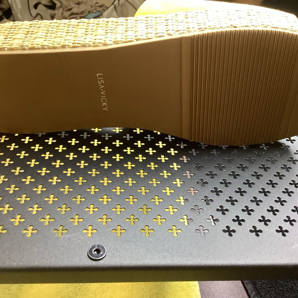 137. 135. NEW SIZE 8 Mustard Yellow Suede Mules with Cork Wedge