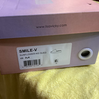 137. 135. NEW SIZE 8 Mustard Yellow Suede Mules with Cork Wedge