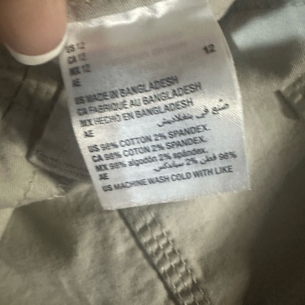 NWT SIZE 12 Style & Co White Cargo Shorts Cotton Blend