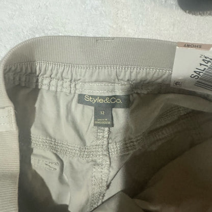 NWT SIZE 12 Style & Co White Cargo Shorts Cotton Blend