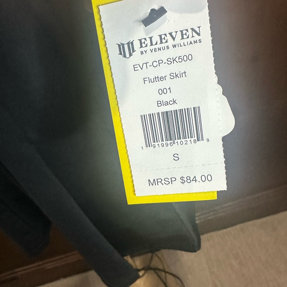 NWT SIZE S/M/L EleVen by Venus Williams Black Pleated Athletic Skorts