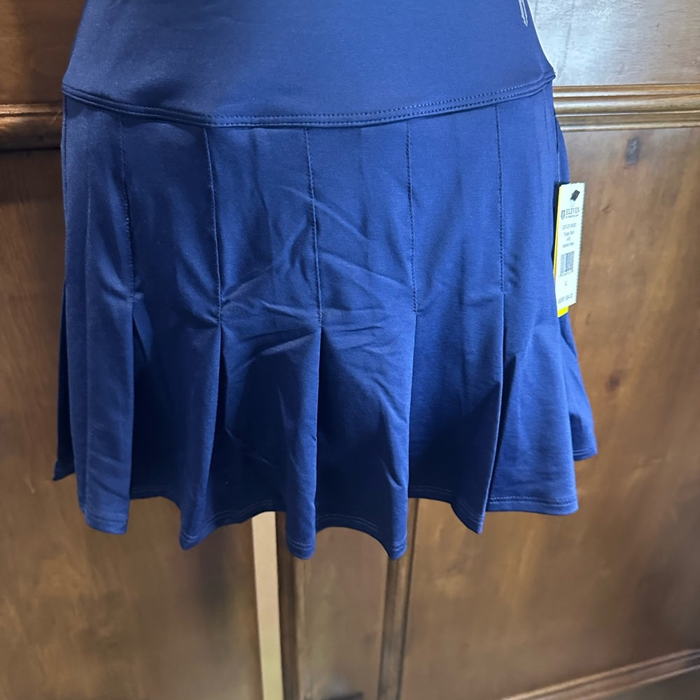 NWT SIZE L/XL EleVen by Venus Williams Athletic Blue Pleated Skater Skirt