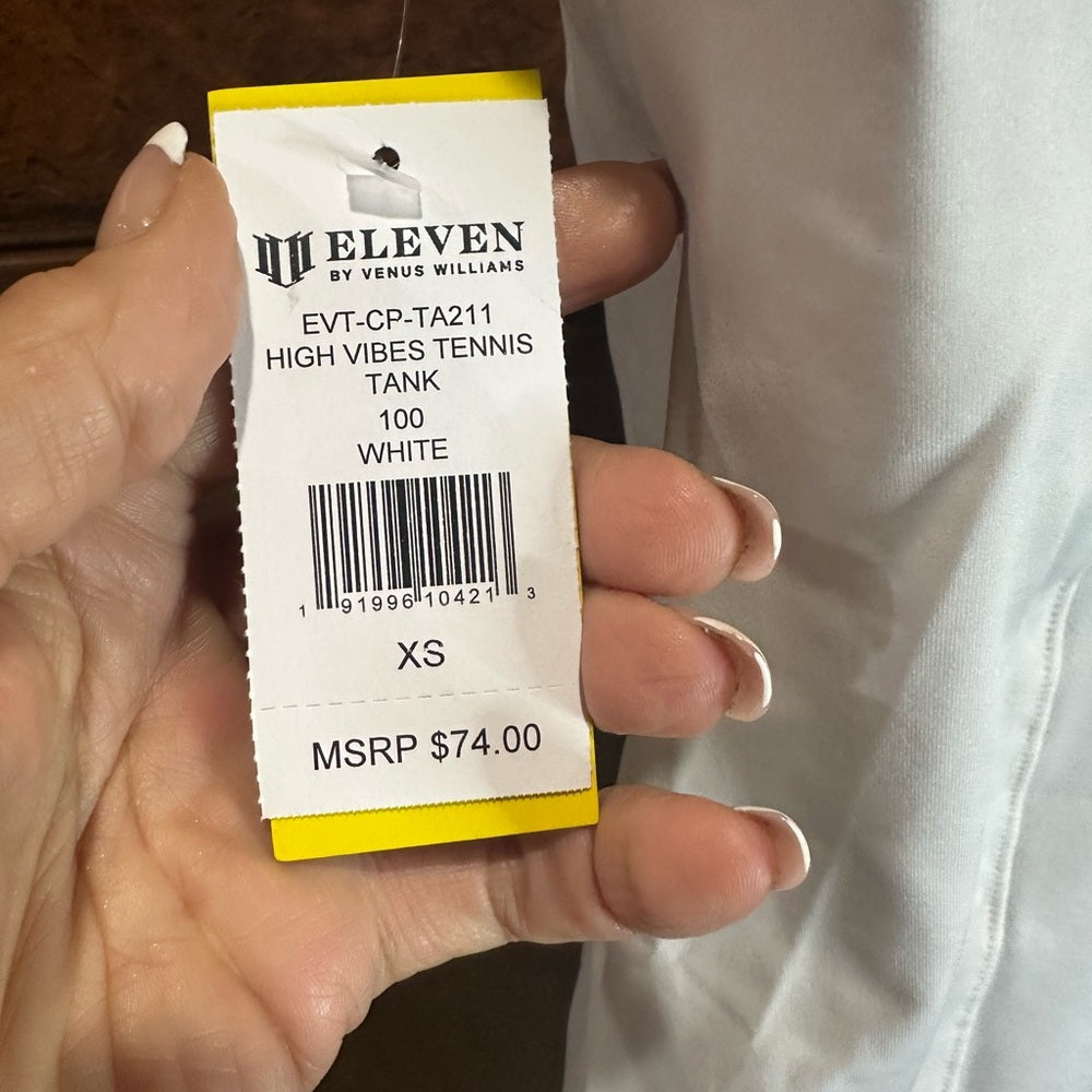 NWT SIZE XS/M EleVen by Venus Williams Fitted White Muscle Tee