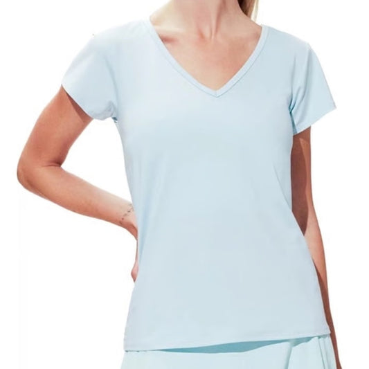 NWT SIZE M EleVen by Venus Williams Light Blue Short Sleeve Tee