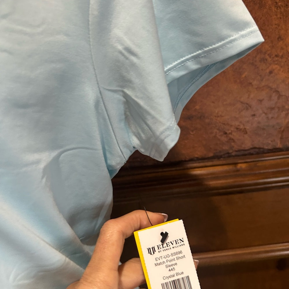 NWT SIZE M EleVen by Venus Williams Light Blue Short Sleeve Tee