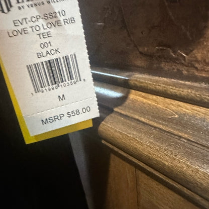 NWT SIZE S/M EleVen by Venus Williams Black Fitted Crew Neck Tee