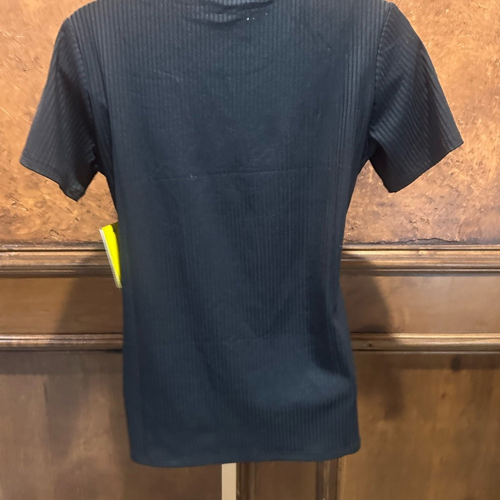 NWT SIZE S/M EleVen by Venus Williams Black Fitted Crew Neck Tee