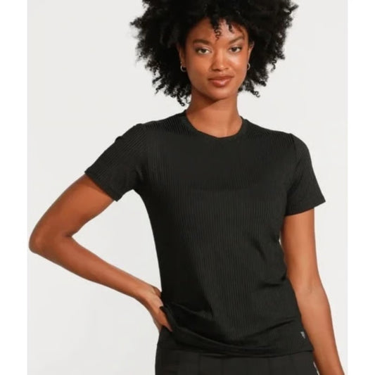 NWT SIZE S/M EleVen by Venus Williams Black Fitted Crew Neck Tee