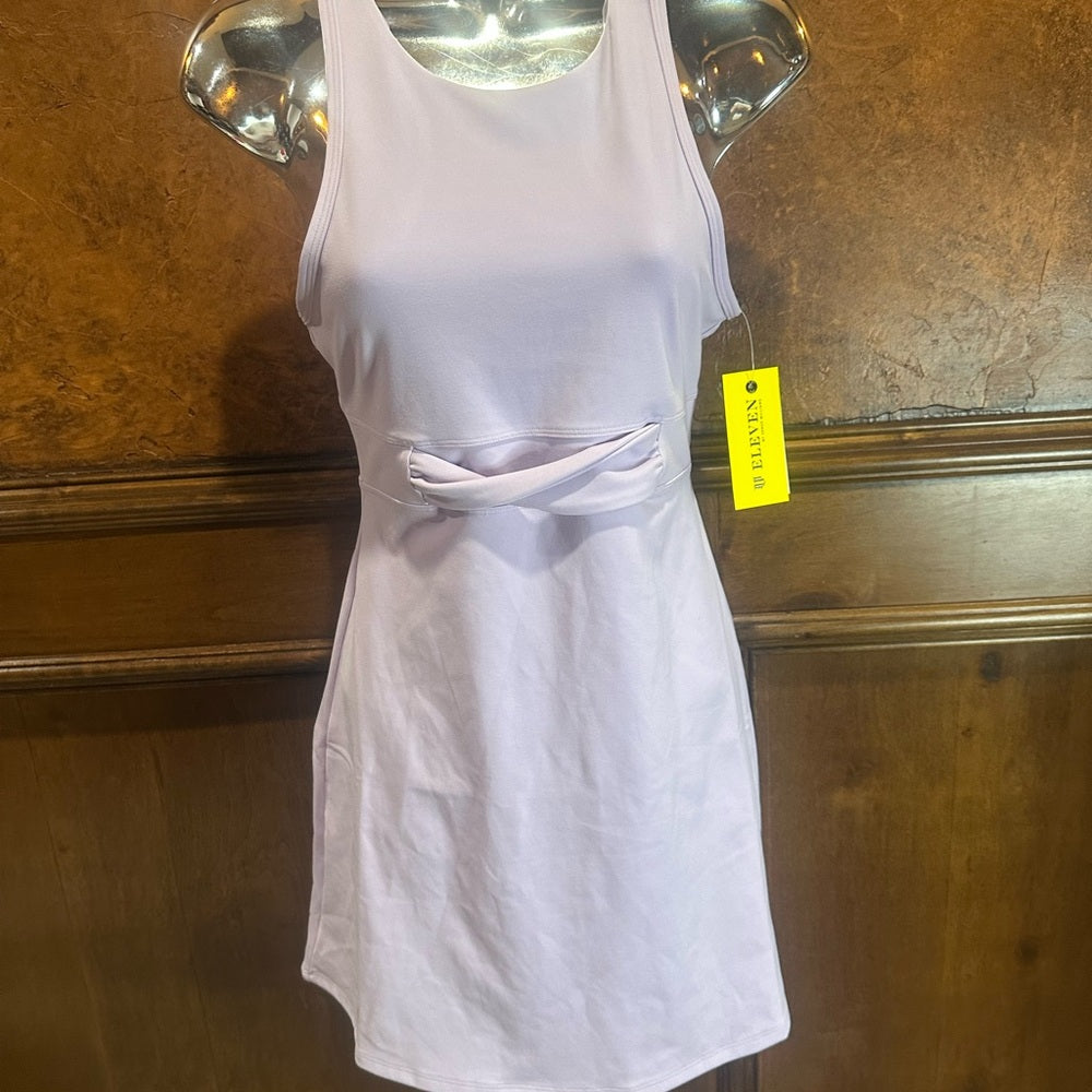 NWT SIZE XS EleVen by Venus Williams Purple Sheath Mini Dress Halter Neckline