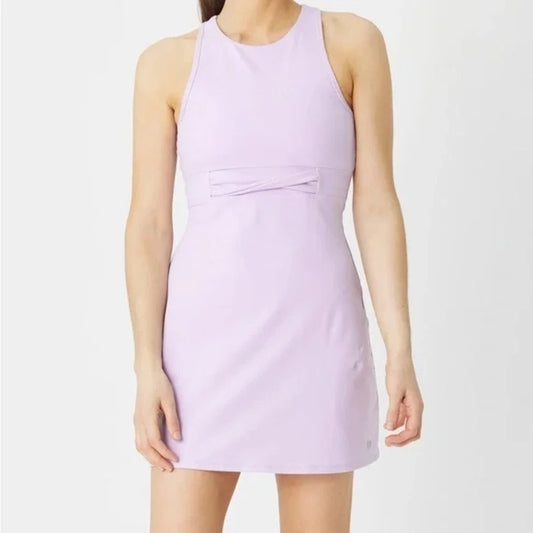 NWT SIZE XS EleVen by Venus Williams Purple Sheath Mini Dress Halter Neckline