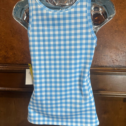 NWT SIZE XS/M EleVen by Venus Williams Blue and White Checkered Muscle Tee