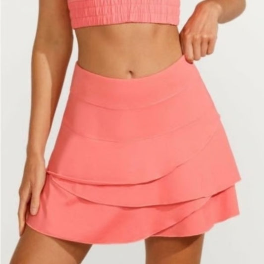 NWT SIZE L EleVen by Venus Williams Orange Pink Tiered Skater Mini