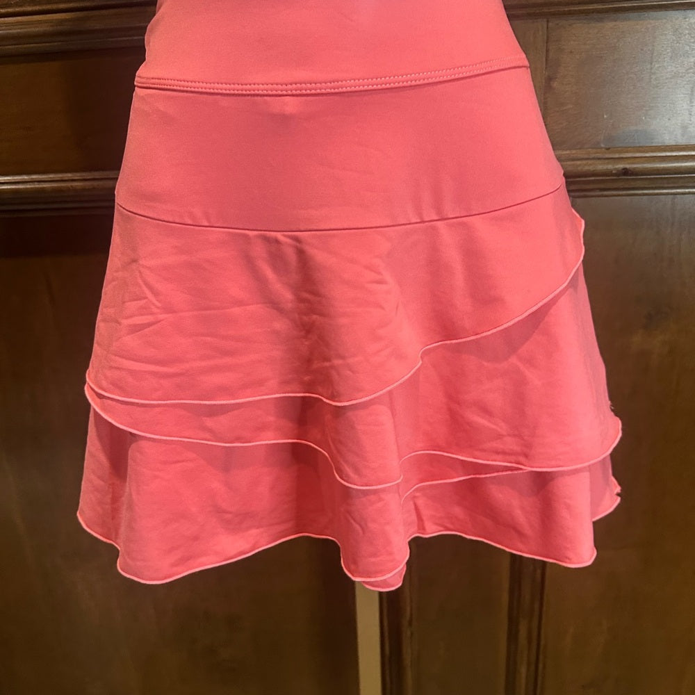 NWT SIZE L EleVen by Venus Williams Orange Pink Tiered Skater Mini