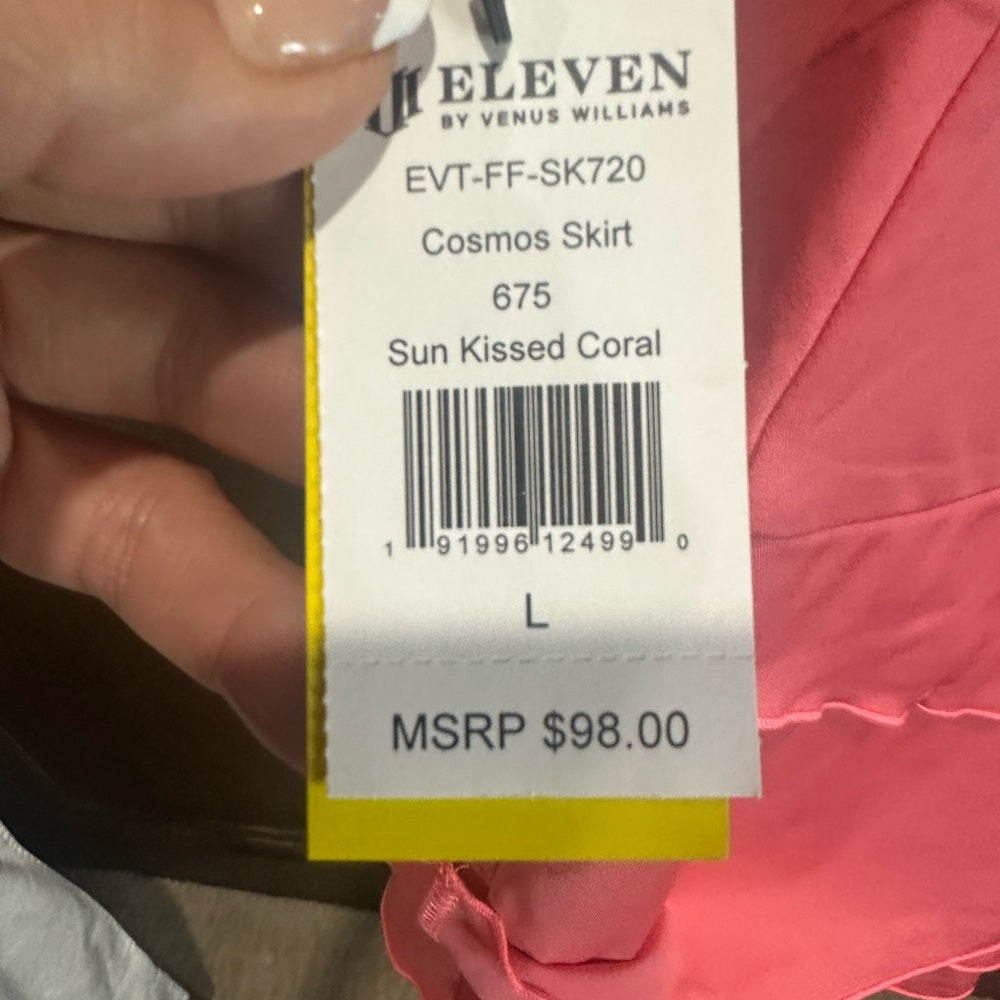 NWT SIZE L EleVen by Venus Williams Orange Pink Tiered Skater Mini