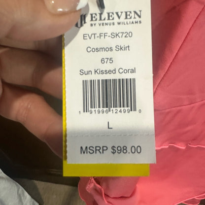NWT SIZE L EleVen by Venus Williams Orange Pink Tiered Skater Mini