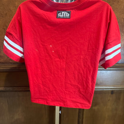 NWT SIZE XS EleVen by Venus Williams Red Boxy Crop T-Shirt