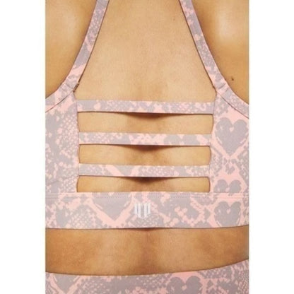 NWT SIZE XS EleVen by Venus Williams Pink Sports Bra with Floral Lace