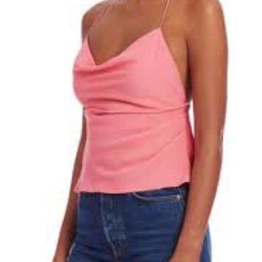 NWOT SIZE L Amanda Uprichard Pink Fitted Asymmetrical Camisole
