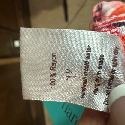 NWT SIZE XS/S-M/L Tiare Hawaii Red and White Crop Top with Sweetheart Neckline