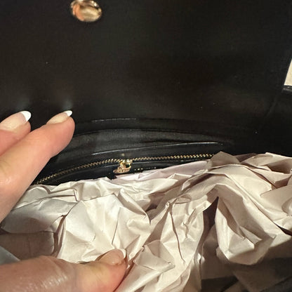 NEW Valentina Black Quilted Tote with Gold Hardware