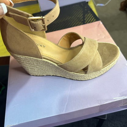 171.172.173.174.175.176.177..NEW Tan Espadrille Wedges with Crisscross Straps