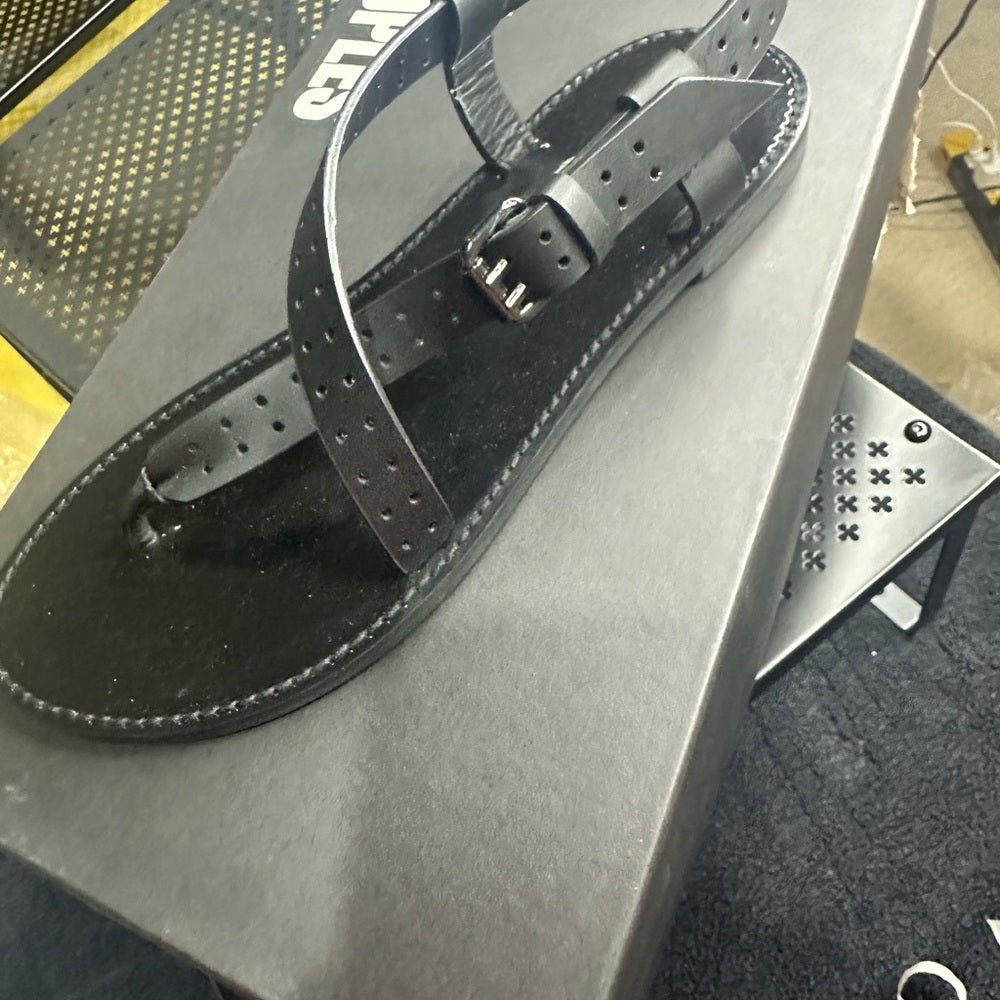 183. NEW SIZE 9.5-10.5 The Kooples Black Sandals Minimalist Design Everyday Wear