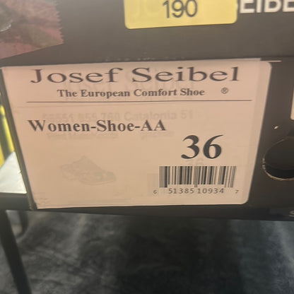 190. NEW SIZE 6/6.5 Josef Seibel Red and Blue Floral Mules Slip-On Comfort