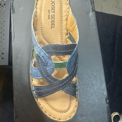 192. NEW SIZE 10/10.5/40 Joosef Seibel Blue and Green Sandals Ergonomic Design
