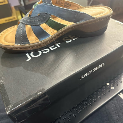 192. NEW SIZE 10/10.5/40 Joosef Seibel Blue and Green Sandals Ergonomic Design