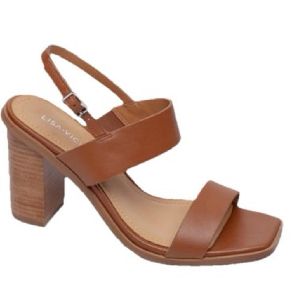 200.201.203. NEW SIZE 6.5/7.5 Oasis Tan Block Heels with Wide Straps