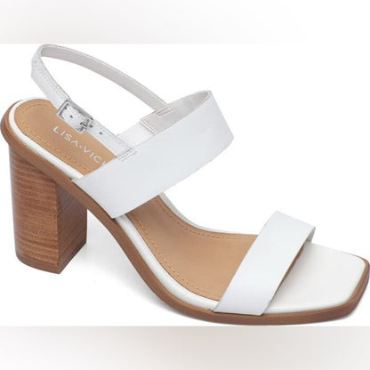 202. NEW SIZE 7 Oasis White and Brown Sandals Minimalist Design