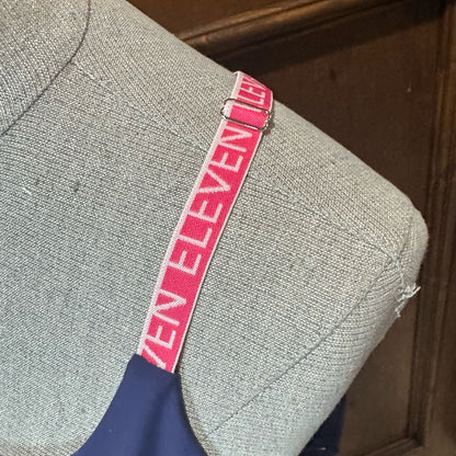 NWT SIZE XL EleVen by Venus Williams Navy Tank Top with Pink Straps