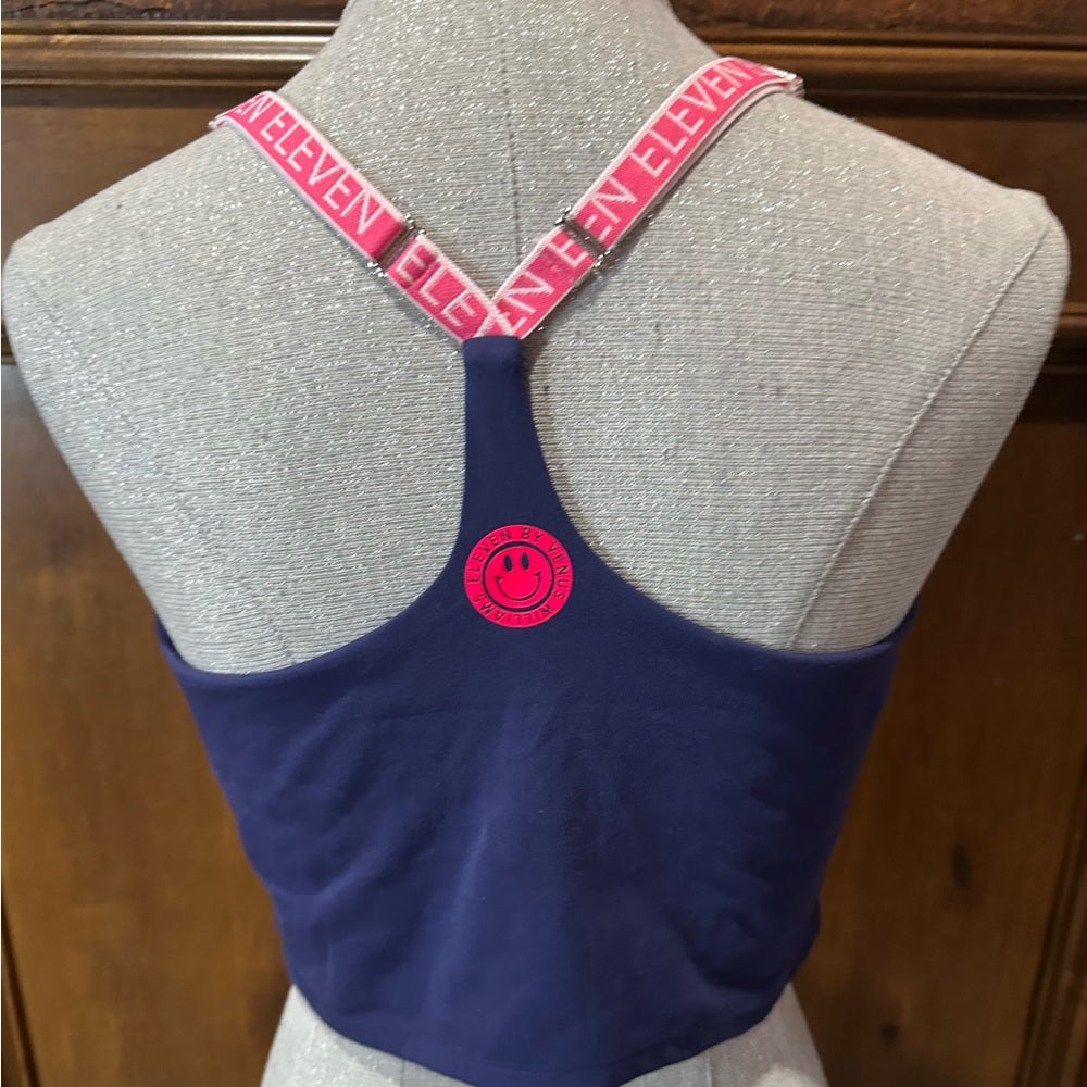 NWT SIZE XL EleVen by Venus Williams Navy Tank Top with Pink Straps
