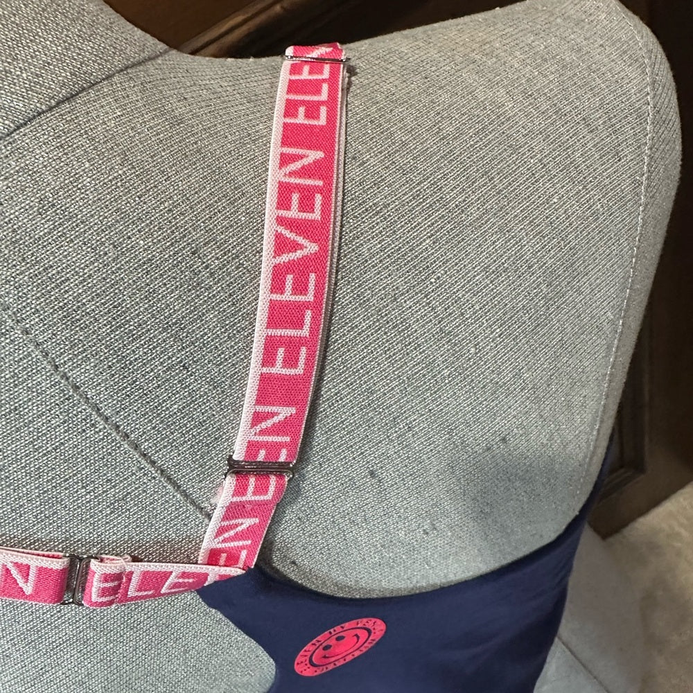 NWT SIZE XL EleVen by Venus Williams Navy Tank Top with Pink Straps