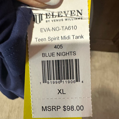 NWT SIZE XL EleVen by Venus Williams Navy Tank Top with Pink Straps