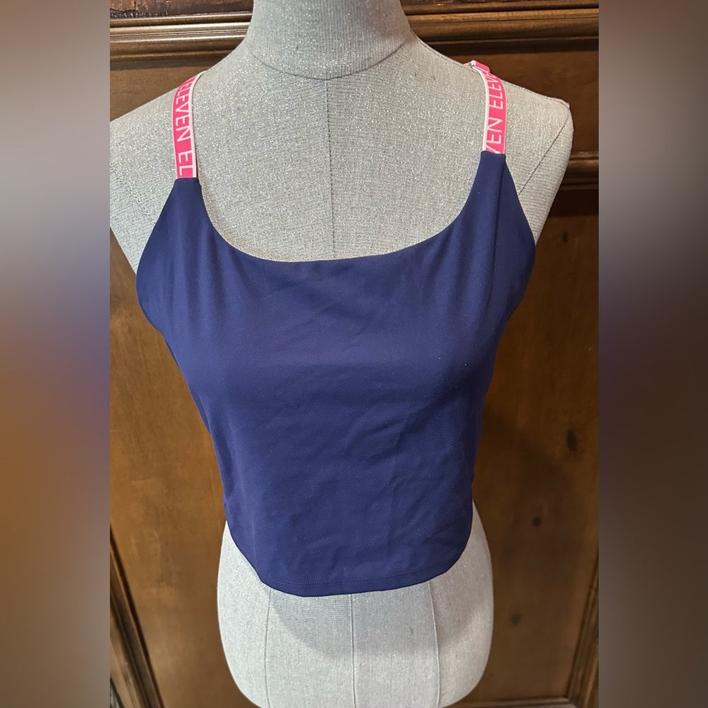 NWT SIZE XL EleVen by Venus Williams Navy Tank Top with Pink Straps