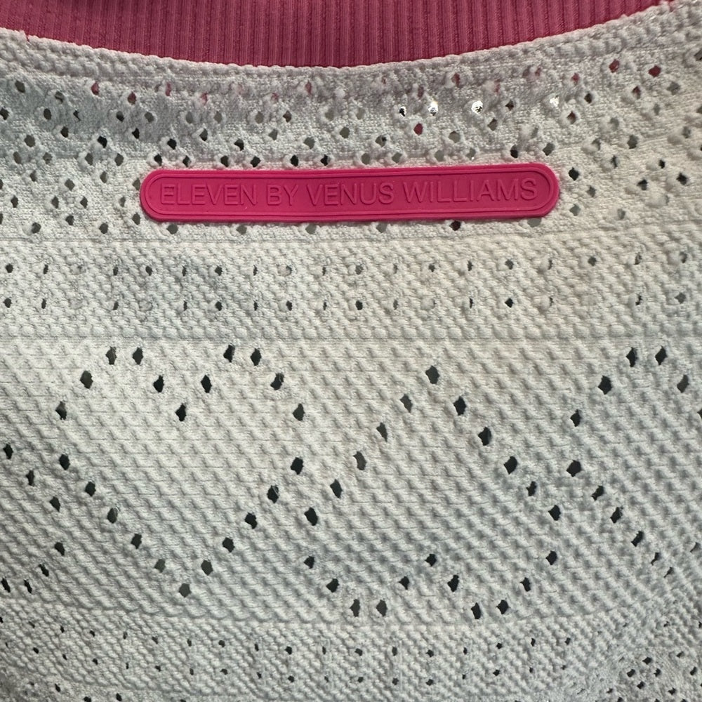 NWT SIZE M EleVen by Venus Williams Pink and White Polo Tank Top