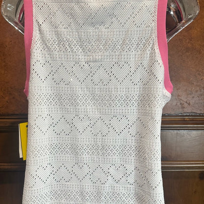 NWT SIZE M EleVen by Venus Williams Pink and White Polo Tank Top