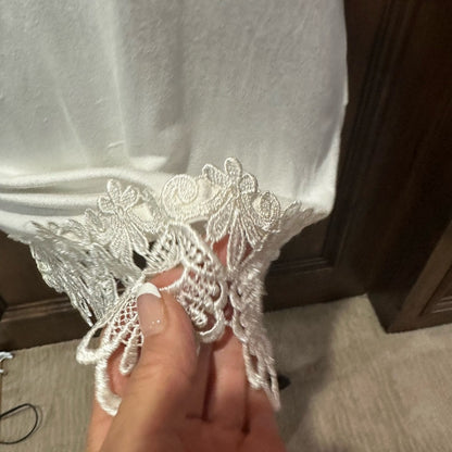 NWOT SIZE M Fitted Cream Embellished Tank Top