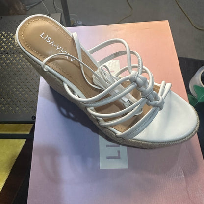 205. NEW SIZE 7 Gaze White Tan Espadrille Platform Sandals