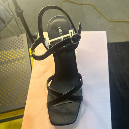 208. NEW SIZE 8 Black Minimalist Chunky Heel Sandals