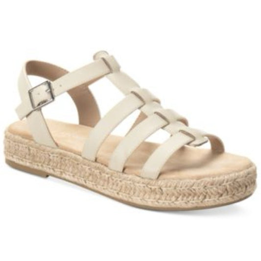216. NEW SIZE 6 Sun + Stone Cream Espadrille Flat Sandals