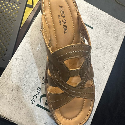 219. NEW SIZE 10 Josef Seibel Tan Mules Comfort Slip-On